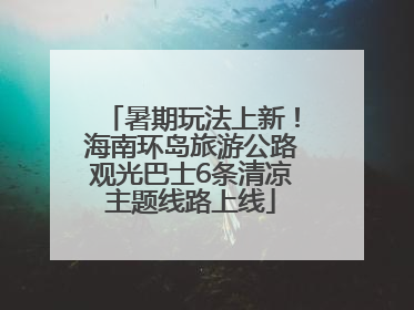 暑期玩法上新！海南环岛旅游公路观光巴士6条清凉主题线路上线