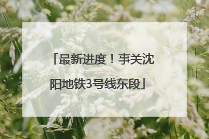 最新进度！事关沈阳地铁3号线东段