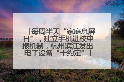 每周半天“家庭息屏日”，建立手机进校申报机制，杭州滨江发出电子设备“十约定”