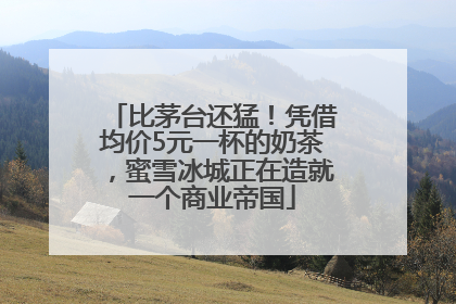 比茅台还猛！凭借均价5元一杯的奶茶，蜜雪冰城正在造就一个商业帝国