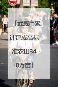 武威市累计建成高标准农田340万亩