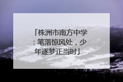 株洲市南方中学：笔落惊风处，少年逐梦正当时