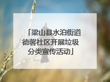 梁山县水泊街道德馨社区开展垃圾分类宣传活动