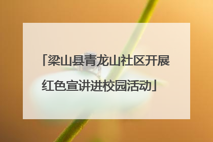 梁山县青龙山社区开展红色宣讲进校园活动