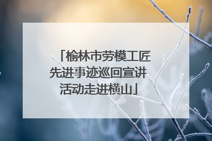 榆林市劳模工匠先进事迹巡回宣讲活动走进横山