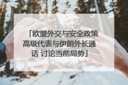 欧盟外交与安全政策高级代表与伊朗外长通话 讨论当前局势