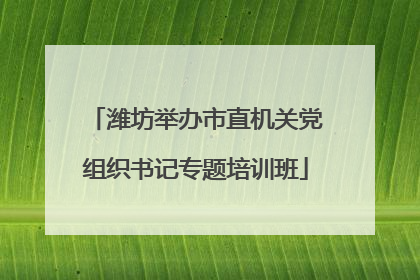潍坊举办市直机关党组织书记专题培训班