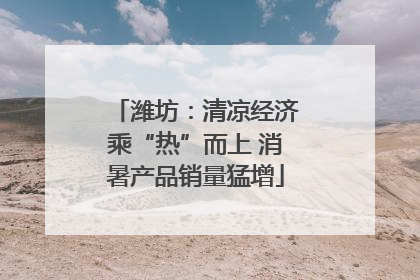 潍坊：清凉经济乘“热”而上 消暑产品销量猛增