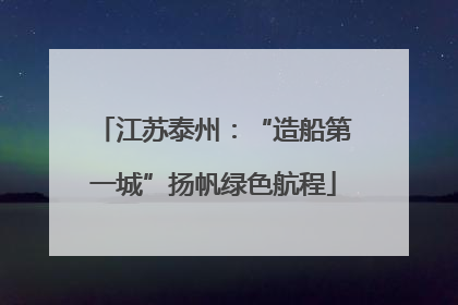 江苏泰州：“造船第一城”扬帆绿色航程