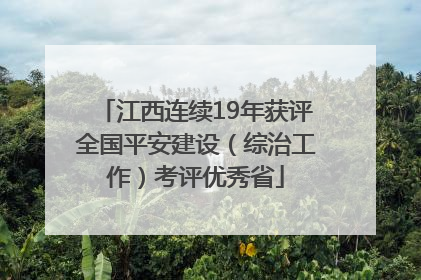 江西连续19年获评全国平安建设（综治工作）考评优秀省