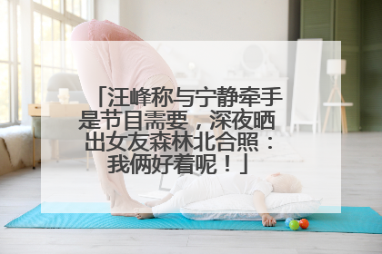 汪峰称与宁静牵手是节目需要，深夜晒出女友森林北合照：我俩好着呢！