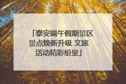 泰安端午假期景区景点焕新升级 文旅活动精彩纷呈