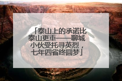 泰山上的承诺比泰山更重——聊城小伙受托寻英烈，七年四省终圆梦