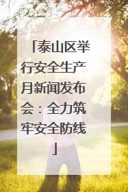 泰山区举行安全生产月新闻发布会：全力筑牢安全防线