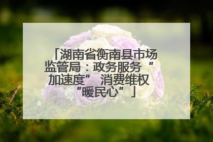 湖南省衡南县市场监管局：政务服务“加速度” 消费维权“暖民心”