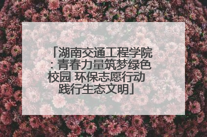 湖南交通工程学院：青春力量筑梦绿色校园 环保志愿行动践行生态文明