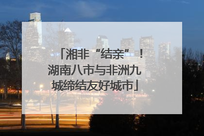 湘非“结亲”！湖南八市与非洲九城缔结友好城市