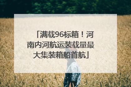 满载96标箱！河南内河航运装载量最大集装箱船首航
