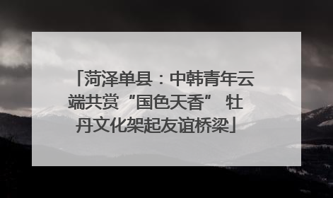 菏泽单县：中韩青年云端共赏“国色天香” 牡丹文化架起友谊桥梁