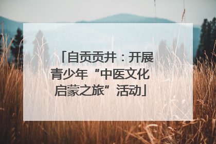 自贡贡井：开展青少年“中医文化启蒙之旅”活动