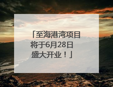 至海港湾项目将于6月28日盛大开业！