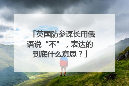 英国防参谋长用俄语说“不”，表达的到底什么意思？