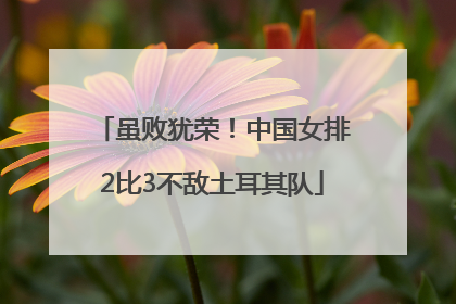 虽败犹荣！中国女排2比3不敌土耳其队