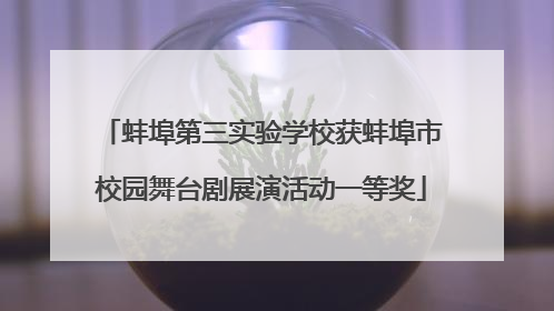 蚌埠第三实验学校获蚌埠市校园舞台剧展演活动一等奖