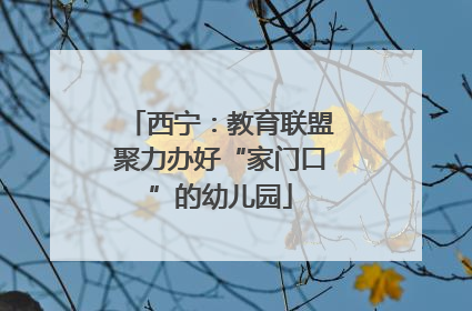 西宁：教育联盟聚力办好“家门口”的幼儿园