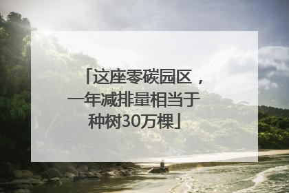这座零碳园区，一年减排量相当于种树30万棵