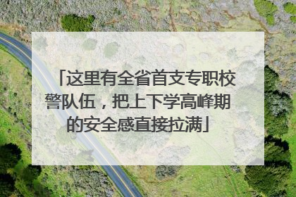 这里有全省首支专职校警队伍,把上下学高峰期的安全感直接拉满