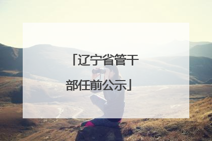 辽宁省管干部任前公示