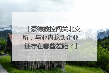 豪德数控闯关北交所，与业内龙头企业还存在哪些差距？