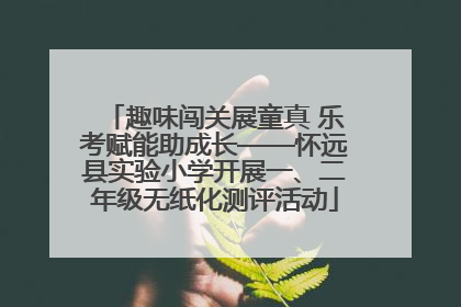 趣味闯关展童真 乐考赋能助成长——怀远县实验小学开展一、二年级无纸化测评活动