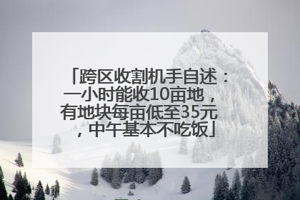 跨区收割机手自述：一小时能收10亩地，有地块每亩低至35元，中午基本不吃饭
