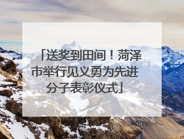 送奖到田间！菏泽市举行见义勇为先进分子表彰仪式