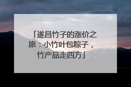 遂昌竹子的涨价之旅：小竹叶包粽子，竹产品走四方
