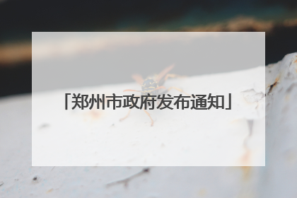郑州市政府发布通知