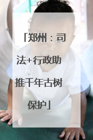 郑州：司法+行政助推千年古树保护