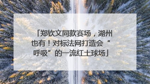 郑钦文同款赛场，湖州也有！对标法网打造会“呼吸”的一流红土球场