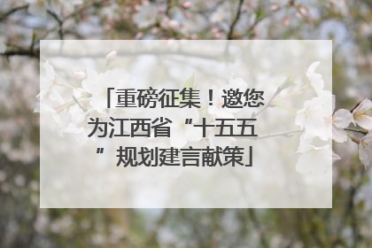 重磅征集！邀您为江西省“十五五”规划建言献策