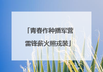青春作种播军营 雷锋薪火照戎装
