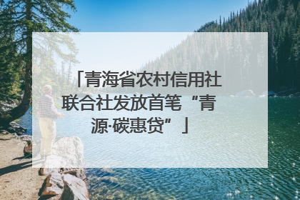 青海省农村信用社联合社发放首笔“青源·碳惠贷”
