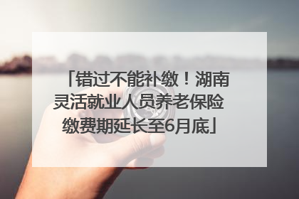 错过不能补缴！湖南灵活就业人员养老保险缴费期延长至6月底