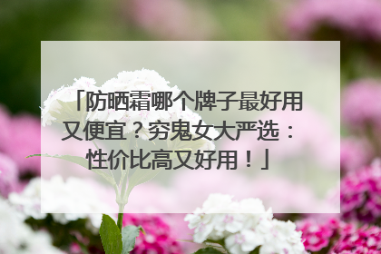 防晒霜哪个牌子最好用又便宜？穷鬼女大严选：性价比高又好用！