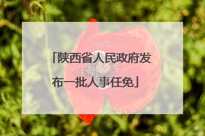 陕西省人民政府发布一批人事任免