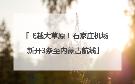 飞越大草原！石家庄机场新开3条至内蒙古航线
