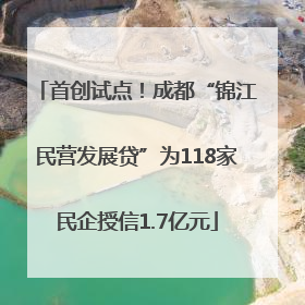 首创试点！成都“锦江民营发展贷”为118家民企授信1.7亿元