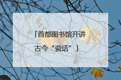 首都图书馆开讲古今“瓷话”