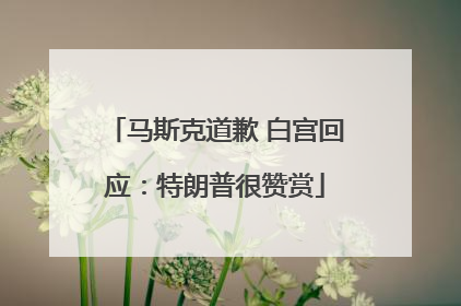 马斯克道歉 白宫回应：特朗普很赞赏